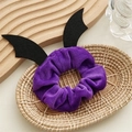 Elastico per capelli Halloween in velluto viola con ali di pipistrello nere nel cesto - Velluto Viola Con Ali di Pipistrello Nere / Demone Viola