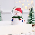 Christmas snowman glass globe with red hat and green scarf on festive warm background - Big Head Style Small Snowman With Light