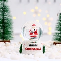 Detailed macro view of a Christmas snow globe with Santa Claus and resin base decor - English Style Santa Claus / Small