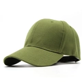 Detailed view of the olive green cotton twill texture and six-panel stitching of the cap - Army Green