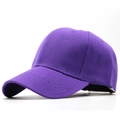 Close-up of purple cotton baseball cap showing twill texture and stitching details - Purple