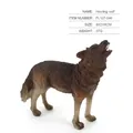 Realistic brown howling wolf animal model toy figurine, size 9x2x9cm for kids - Howling Wolf (PL127-046)