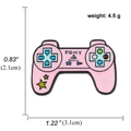 Pink game controller enamel pin with Fony logo and precise dimension markings - Pink Game Controller