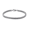Classic 20cm stainless steel box chain bracelet with silver finish and lobster clasp - 4mm Width 200mm Length (KB126591-Z)