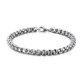 Sleek 20cm stainless steel box chain bracelet with silver finish and lobster clasp - 5mm Width 200mm Length (KB126592-Z)