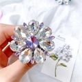 Floral crystal phone ring holder with purple and white rhinestones in hand - Gem Holder-No.10 Big Flower-Purple