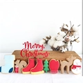Décorations de gâteau Joyeux Noël en acrylique avec motifs de biscuits de pain d'épices - Style 265 / Rouge