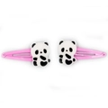 Paar niedliche Panda-Haarspangen mit rosa Metallbasis für Mädchen Haarschmuck Accessoires - Klassischer Schwarz-Weiß-Panda