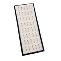 Black jewelry display tray featuring 40 pieces of golden C-shaped stainless steel nose rings - Gold 8mm