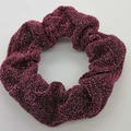 Deep red scrunchie with sparkling metallic lurex threads for a stylish hair accessory - Dusky Pink