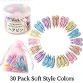 30-piece candy-colored BB hair clip set with storage box and mesh bag - Soft Girl Color 30 Pieces (With Jar & Pouch)