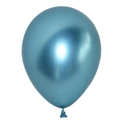 Single 12-inch metallic blue chrome latex balloon for wedding and party decorations - Metallic Blue