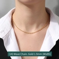 18K gold plated 1.9mm water wave chain necklace in titanium steel for women - Water Wave Chain 40+5cm / Gold
