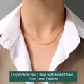 Minimalist 1mm 18K gold plated box chain necklace worn on model for a refined look - Dangling Square Bead Chain 40+5cm / Gold