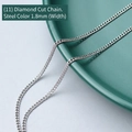 1.8mm steel silver diamond-cut chain necklace in titanium steel on a ceramic tray - Beveled Chain 40+5cm / Steel