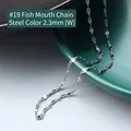 2.3mm wide stainless steel fish mouth chain necklace in polished silver finish - Fish Mouth Chain 40+5cm / Steel
