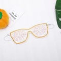 Cooling gel eye mask with lemon pattern and elastic strap for sleep relaxation - Lemon / White