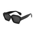 Modische quadratische Sonnenbrille mit dicken schwarzen Rahmen und dunkelgrauen Gläsern - Schwarzer Rahmen Graue Gläser