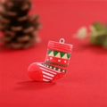 Christmas resin red sock pendant with hanging loop for DIY jewelry and tree decoration - No.12 Christmas Boot