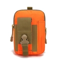 Orange nylon outdoor tactical waist bag with khaki webbing and durable buckle - Orange