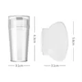 Clear silicone nail stamper tool 6.3cm height with protective cap and wide scraper - E058 Single Head Stamper Set / Clear