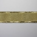 Metallic gold glitter ribbon with fringe edges for gift wrapping and floral decoration - 16mm / Gold