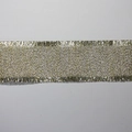 Metallic woven gold ribbon with frayed tassel edges for gift wrapping and decoration - 16mm / Two-tone Gold Silver