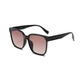 Gafas de sol cuadradas modernas de gran tamaño con montura negra y lentes degradados - Montura Negra Lentes Té Degradados