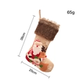 Plush burlap Christmas stocking with Santa Claus applique and brown faux fur cuff - Christmas Santa Claus Stocking