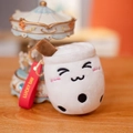 Cute boba milk tea plush pendant keychain fluffy bag charm kawaii stuffed toy gift idea - Milk Tea Cup Pendant / White Squint Eyes