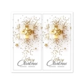 Gold and white Merry Christmas stickers with snowflakes and gift box for gift packaging - Style 7