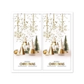 Elegant Merry Christmas stickers for gift boxes featuring gold and green holiday elements - Style 5