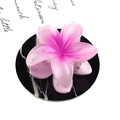 Detail of translucent pink gradient plumeria hair claw clip with resin floral layers - Colorful Flower Claw [Rose Red]