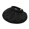 Women's black sun visor hat with wide pleated brim for UV protection and adjustable fit - Adjustable / Black