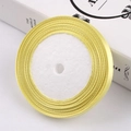Pale yellow 6mm satin ribbon roll with smooth silk texture for gift wrapping and DIY crafts - Light Yellow