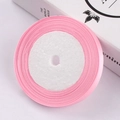 Pink 6mm satin ribbon roll with smooth silk finish for hair bows and gift wrapping - Pink