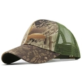 Outdoor mesh baseball cap with forest camouflage print and breathable green mesh back - Adjustable / Forest Camouflage (01)