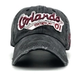 Vintage Baseballkappe aus gewaschener Baumwolle mit Orlando-Stickerei und Used-Look - Verstellbar / Schwarz