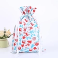 Christmas drawstring foil gift bag with Santa and reindeer patterns on white background - Floral Mix 42*29