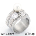 Silver Three-row Pearl Rhinestone Style (KR33253-K)