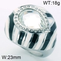 Silver Teardrop Main Stone Striped Style (KR32091-K)