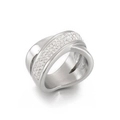 Silver Wide Double Ring Interlaced Style (KR25998-K)