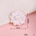 Ciondolo a margherita con petali bianchi e bordo dorato per cover per cellulari DIY - D901 Fiore di Perla