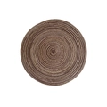 Nordic round woven ramie placemat in dark brown finish for heat insulation - Coffee
