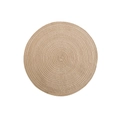 Nordic woven round jute placemat in beige color for heat insulation and table decor - Tan