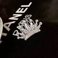 Elegant silver crown hair comb with sparkling white rhinestones for girls - Small Crown No.2