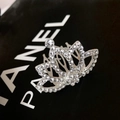 Elegant silver crown hair clip with sparkling white rhinestones for little girls - Small Crown No.3