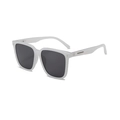 Lunettes de soleil carrées blanches givrées modernes avec verres foncés pour hommes et femmes - Monture Blanche Verres Gris