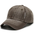 Casquette de baseball classique en velours côtelé kaki avec broderie latérale et rivets - Réglable / Vert Militaire