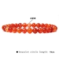 Detail of 6mm red agate natural stone beads bracelet with 19cm inner circumference - Red Agate (FD6801) / 6mm/19cm